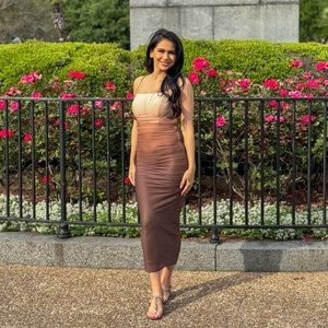 Hello Molly Gradient Brown Maxi Dress